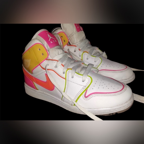 Jordan Shoes Nike Youth Air Jordan Mid Gs Edge Glow White Pink